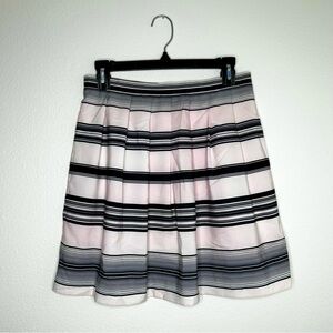 Vince Camuto Womens Light Pink & Navy Striped Pleated Mini Skirt Size 6P